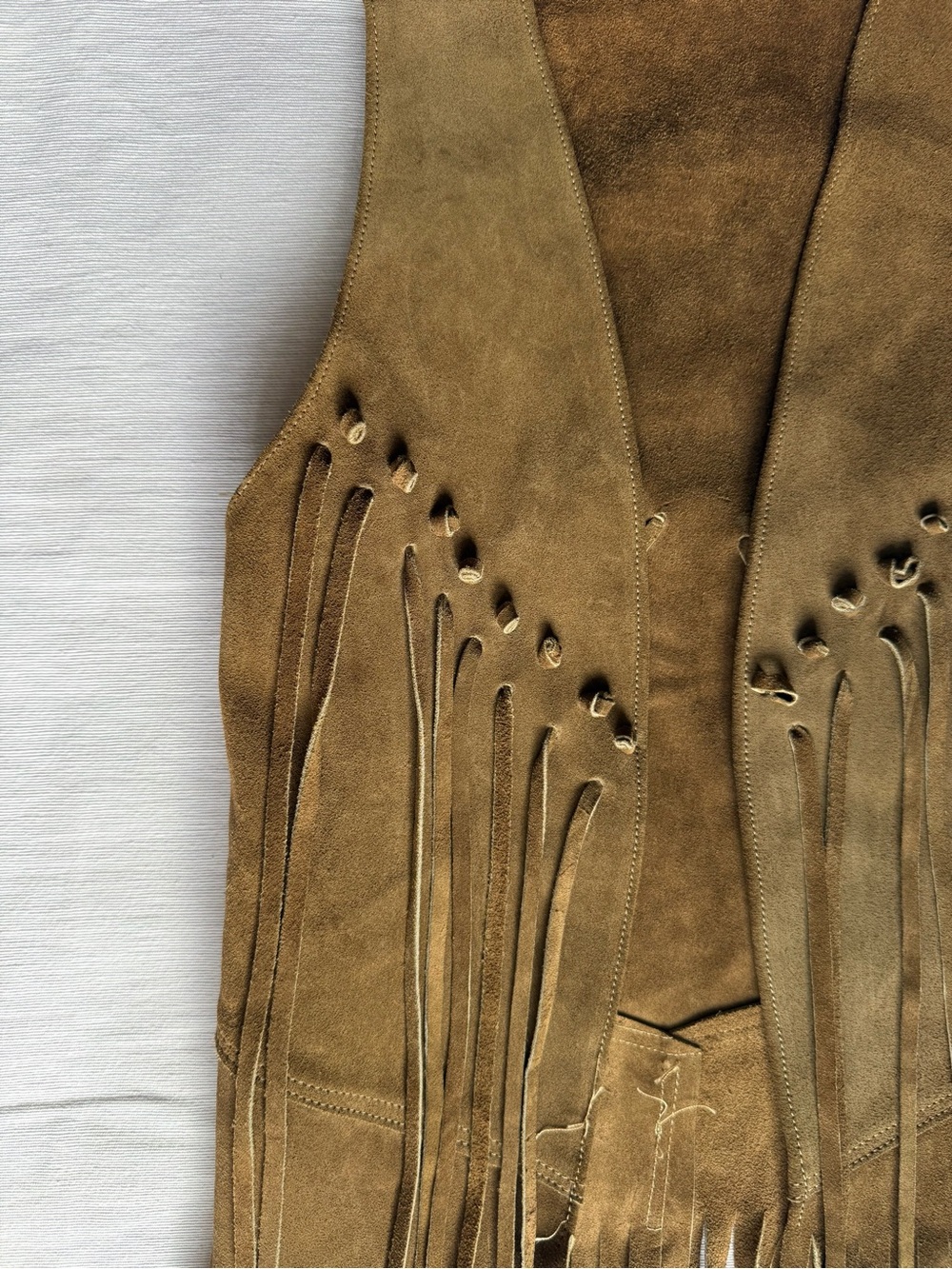 Vintage Brown Suede Fringe Vest XS/S